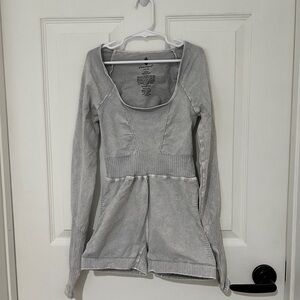 NWOT Free People Movement Gray Long Sleeve Active Romper